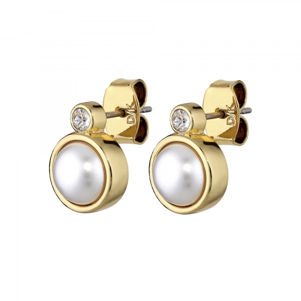 Dyrberg Kern London Gold Earrings - White Pearl